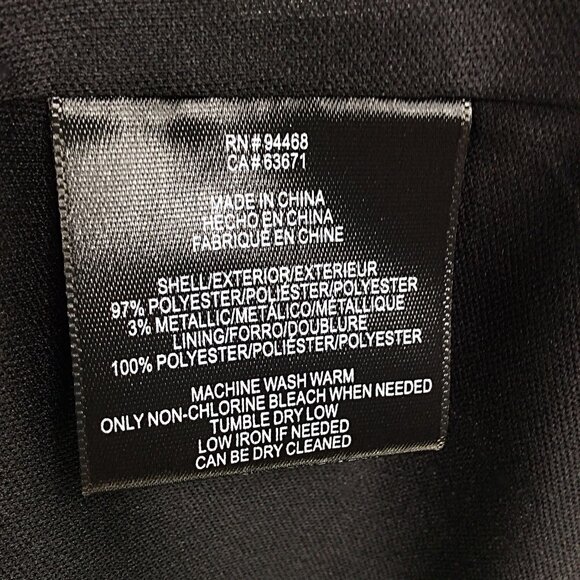 BCBG Paris Sheered Long Sleeve Dress Womens Size XXL Black Metallic Ruffle MIni - Picture 15 of 15